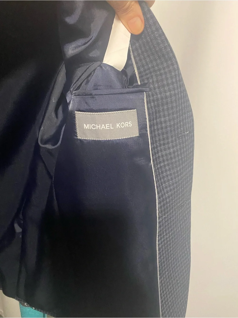 Michael Kors Teens Navy Houndstooth Blazer
